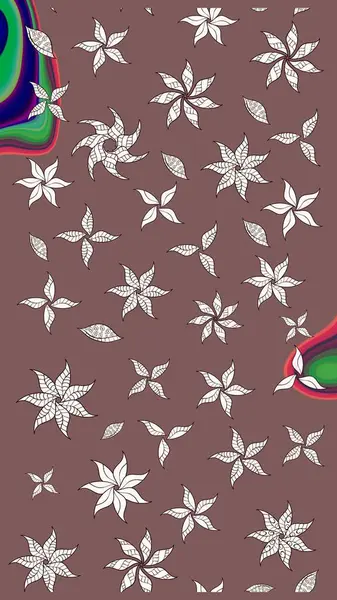 Düz Çiçek Elementleri Tasarımı. Güzel eskiz şekli. Raster çiçekli arka plan. Renkli Yaz Temalı eskiz kalıbı. Yazdır. Şirin kumaş deseni.