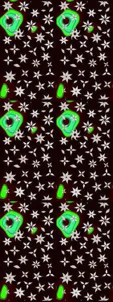 Raster illüstrasyonundaki çiçek desenli çizim. Siyah renkte çiçekler.