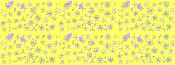 Sarı renkte manzaralı çiçek deseni. Çiçek kompozisyonu, el boyası, hassas şablon. Üst manzara, yumuşak stil. Sevgililer günü ve tebrik kartı konsepti için şık bir davet.