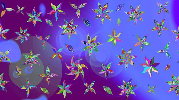 Çiçekli bahar çiçekleri. Küçük renkli çiçekler. Motley illüstrasyonu. Küçük çiçekte güzel bir desen. Robot resim. Moda baskıları için zarif bir şablon.