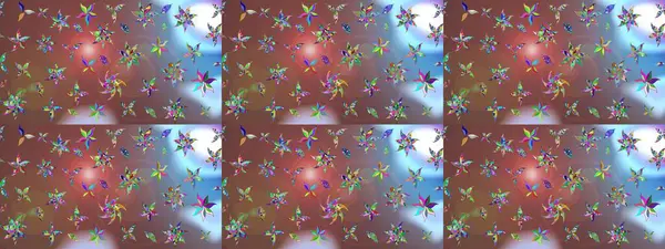 Sketch Colour Spring Theme eskiz kalıbı. Sevimli çiçek raster deseni. Düz Çiçek Elementleri Tasarımı. Kahverengi renkte çiçekler.