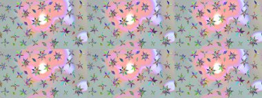 Çiçeksel gri çizim deseni. Klasik taslak çizimi. Raster çiçek izi..