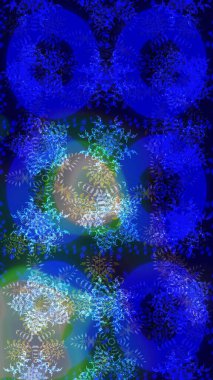 Mavi, siyah ve gri kar taneli Noel kartı mavi, siyah ve gri renklerde. Kar taneleri arka planda. Kış kartı Mutlu Noeller, yeni yıl ve mutlu bayramlar..