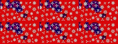 Çiçekli karalama şeklinde Raster çiçek deseni. Nazik, narin çiçek arkaplanı. Kırmızı renkte çiçekler.