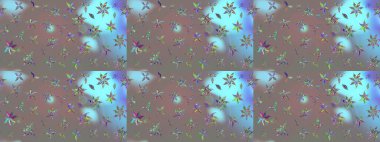 Raster illüstrasyonu. Suluboya çiçekli çiçek deseni. Gri renkli güzel tekstil.