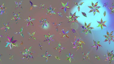 Gri üzerine gri. Çiçekli ipek eşarp. Retro tekstil tasarım koleksiyonu. El çizimi çiçek unsurları olan soyut çizim raster deseni. 1950 'ler-1960' lar motifleri.