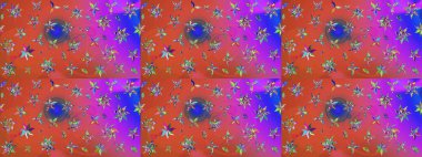 Çiçekli karalama şeklinde Raster çiçek deseni. Nazik, yaz çiçekleri pembe renklerde. Raster illüstrasyonu.