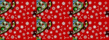 Sevimli çiçek raster deseni. Kırmızı renkte çiçekler. Renkli Bahar Teması eskiz kalıbı. Düz Çiçek Elementleri Tasarımı.