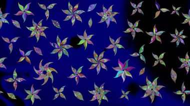 El çizimi. Güzel kumaş deseni. Çiçekler, dallar, bitkiler ve çiçekler. Raster illüstrasyonu.