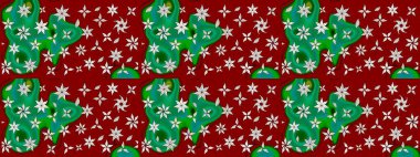 Soyut çiçek çizim kalıbı arka planı. Raster deseni. Raster illüstrasyonu. Kırmızı renklerde. Küçük çiçekte sevimli çiçek deseni var..