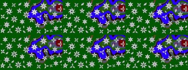 Raster illüstrasyonu. Renkli Bahar Teması eskiz kalıbı. Yeşil renkli çiçekler. Düz Çiçek Elementleri Tasarımı. Çiçekli çiçek deseni, suluboya..