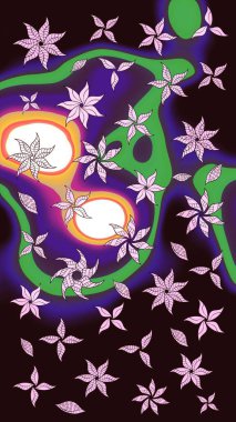 Düz Çiçek Elementleri Tasarımı. Renkli Bahar Teması eskiz kalıbı. Raster güzel kumaş deseni çiziyor. Çiçek deseni.