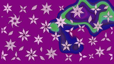 Eski moda arka plan. Raster illüstrasyonu. Çiçek çelengi. Güzel, parlak, pürüzsüz kumaş, tuval. Desen, çizim, çiçek sınırı. Kıvırcık, parlak örgü.