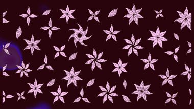 Raster illüstrasyonu. Kahverengi renkte yaz çiçekleri. Raster çiçek desenli ve çiçekli..