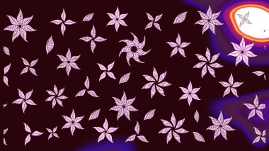 Şirin çiçekli, desenli, kahverengi renkli bir eskiz deseni. El çizimi çiçek çizimi deseni (fayans). Tekstil için suluboya çizim deseni.