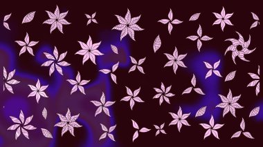 Kahverengi renkli şirin çiçek deseni. Düz Çiçek Elementleri Tasarımı. Renkli Bahar Teması eskiz kalıbı. Raster Modaya uygun kumaş deseni.