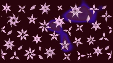 Raster Çiçek İllüstrasyonu güzel tekstil. Kahverengi renkli etnik çiçeklerle zarif bir eskiz deseni..