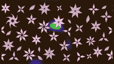 Kahverengi renkli çiçekler. Renkli Bahar Teması eskiz kalıbı. Düz Çiçek Elementleri Tasarımı. Çiçek desenli eskiz, yaz çiçekleri..