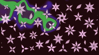 Çiçek izi. Suluboya çizim kalıbı. Suluboya tarzında kahverengi renkte çiçekler.