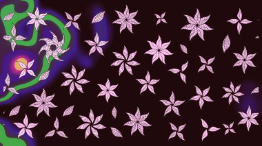 Küçük çiçekteki sevimli çiçek deseni. Kahverengi renkte çiçekler.