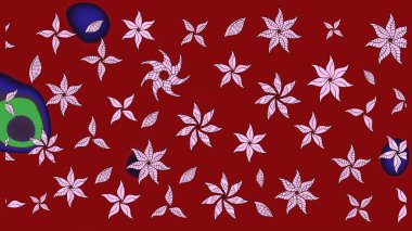 Çiçek. Raster illüstrasyonu. Taslak dekoratif arka plan, çiçek mandala. Kırmızı renklerde.