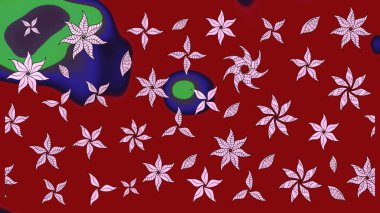 Çiçekli el çizimi çizimi deseni. Modern gelişim kırmızı raster arka plan duvar kağıdı çizimi klasik çizgili iz sürme desenli çiçekler, çiçekli süsler.