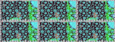 Eski usul. Kumaş, tekstil, duvar kağıdı baskısı için. Tomurcukları papatya çiçekleri olan sevimli bir çiçek deseni. Raster illüstrasyonu. Miles Fleur, süslü püslü bir süs. Kusursuz arkaplan.