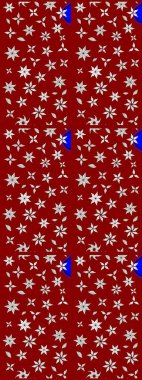 Düz Çiçek Elementleri Tasarımı. Raster illüstrasyonu. Renkli Bahar Teması eskiz kalıbı. Çiçek desenli çizim. Asya tekstil tarzında. Güzel kumaş deseni.