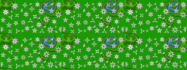 Karalama çiçekleri çizim kalıbı. Sanat, çiçeklere ilham verir ve arka plan bırakır. Yeşil el çizimi desen. Raster deseni.