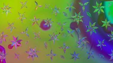 Doğa. Raster deseni. - Yeşil çiçekler. Çiçek kolajı. Çiçek kompozisyonu. Küçük çiçekte güzel bir desen var. Çiçek arka planı.