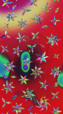 Kırmızı renklerde çiçek desenli çizimler, el yapımı papatyalar, papatyalar. Tekrar eden çiçek arkaplanı, zarif kırmızı çiçek duvar kağıdı.