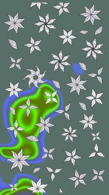 Tatil havası. Nazik romantik baskı. Raster güzel bir çiçek deseni çizmiş. Tarafsız renklerde çiçekler. Bahar mevsimi.