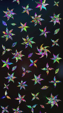 Gri renkli şirin tekstil tarzında. Raster illüstrasyonu. Renkli çizim kalıbı. Çiçek arkaplan. Çiçek duvar kağıdı.