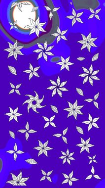 Düz Çiçek Elementleri Tasarımı. Renkli Bahar Teması eskiz kalıbı. Çiçek deseni. Raster illüstrasyonu. Chichi kumaş deseni çiz.