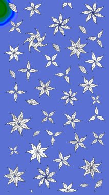 Sevimli çiçek raster deseni. Mavi renkli çiçekler. Düz Çiçek Elementleri Tasarımı. Renkli Bahar Teması çizim şablonu.