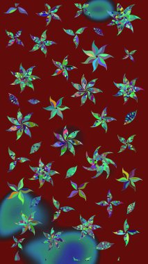 Kırmızı renkte çiçekler. Elle çizilmiş sonbahar çiçeği deseni. Renkli kırmızı çizim kalıbı. Tekstil ve kapak tasarımı için mükemmel. Doodle tarzı.