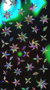 Düz Çiçek Elementleri Tasarımı. Gri renkli çiçekler. Çiçekli çizim şekli. Renkli Bahar Teması çizim şablonu.