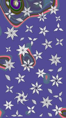 Çizim çiçek deseni duvar kâğıdı olarak kullanılabilir. Raster illüstrasyonu. Mor renkte çiçekler.