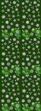 Raster güzel kumaş deseni çiziyor. Çiçek deseni. Düz Çiçek Elementleri Tasarımı. Renkli Bahar Teması çizim şablonu.