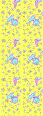 Bahar mevsimi. Raster güzel bir çiçek deseni çizmiş. Nazik romantik baskı. Tatil havası..