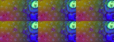 Çiçek desenli eskiz, darbeler, sıçramalar, yaz çiçekleri. Raster illüstrasyonu. Kahverengi renkte çiçekler.