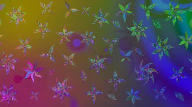 Suluboya çizim kalıbı. Çiçekler suluboya tarzında kahverengi renkte. Çiçek izi.