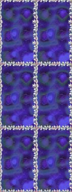 Çiçekli karalama şeklinde Raster çiçek deseni. Mor renkli çiçekler. Nazik, narin çiçek arkaplanı.