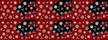 Düz Çiçek Elementleri Tasarımı. Şirin çiçek elementleri. Raster illüstrasyonu. Renkli Bahar Teması eskiz kalıbı. Çizim deseni Modaya uygun kumaş deseni.