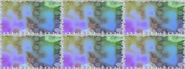 Tarafsız renklerde çiçekler. El çizimi çiçekli, soyut, pürüzsüz desen. Raster illüstrasyonu.