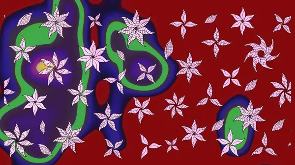 Çiçek kırmızısı eskiz deseni. Klasik taslak çizimi. Raster çiçek izi..