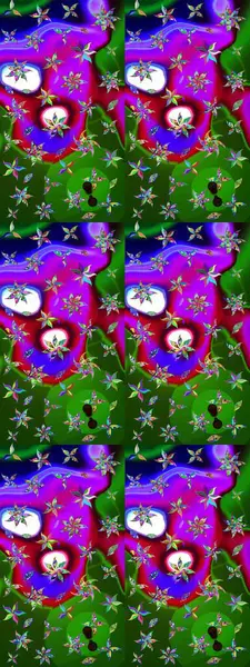 Çizgi çizimi kalıbı. Şirin çiçekler. Raster Moda kumaş deseni.