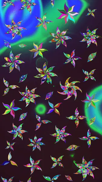 Kahverengi renkli çiçekler. Çiçek desenli eskiz. Renkli Bahar Teması eskiz kalıbı. Düz Çiçek Elementleri Tasarım Raster illüstrasyonu.