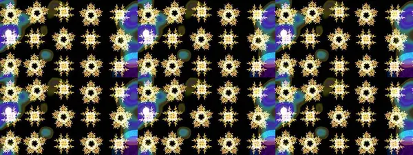 Kar tanelerinin soyut arkaplanı olan şirin bir Noel arkaplanı. Siyah, sarı ve kahverengi kar taneleri. Renkler. Noel ve yeni yıl moda baskıları için tatil tasarımı. Raster illüstrasyonu.