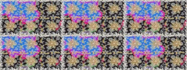 Raster illüstrasyonu. Dekoratif simetri arabesk. Kusursuz ortaçağ çiçek deseni. Gri renklerde altın. Doğum günü, davetiye ya da afiş için tebrik kartı.